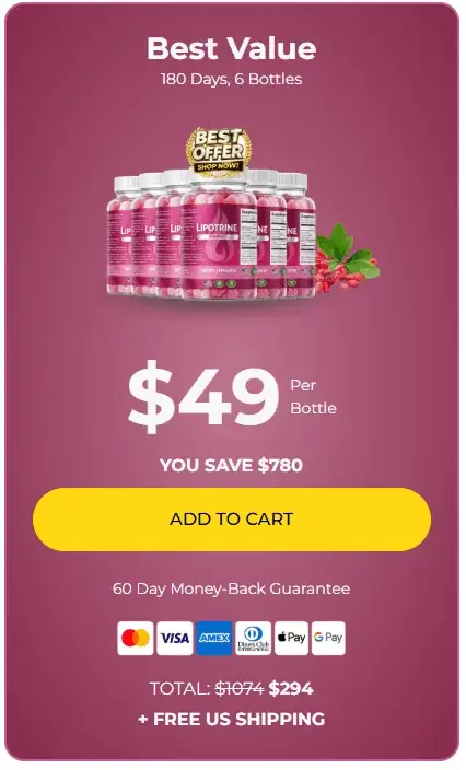 LipoTrine three bottle package best value option