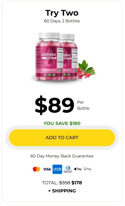 LipoTrine six bottle package with maximum savings